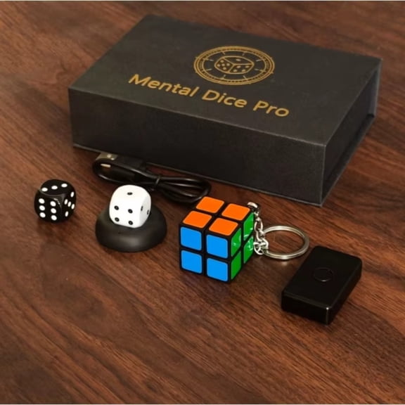 Mental Dice Pro Magic Trick Electronic Mentalism Prop Magic Dice Color Prediction Cube Number Reading Gimmick Wireless Close Up
