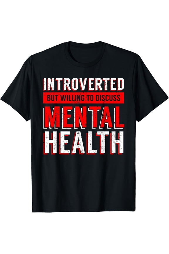 Mental Health Awareness Depression T-ShirtMen's and women's gift, black and white T-shirt, size: Extra large S-4XL