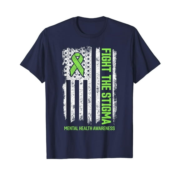 Mental Health Awareness Flag Shirts Fight the Stigma Mental Health Gift Men Women T-Shirt