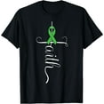 thumbnail image 1 of Mental Health Awareness Green Ribbon T-Shirt Black Medium, 1 of 4