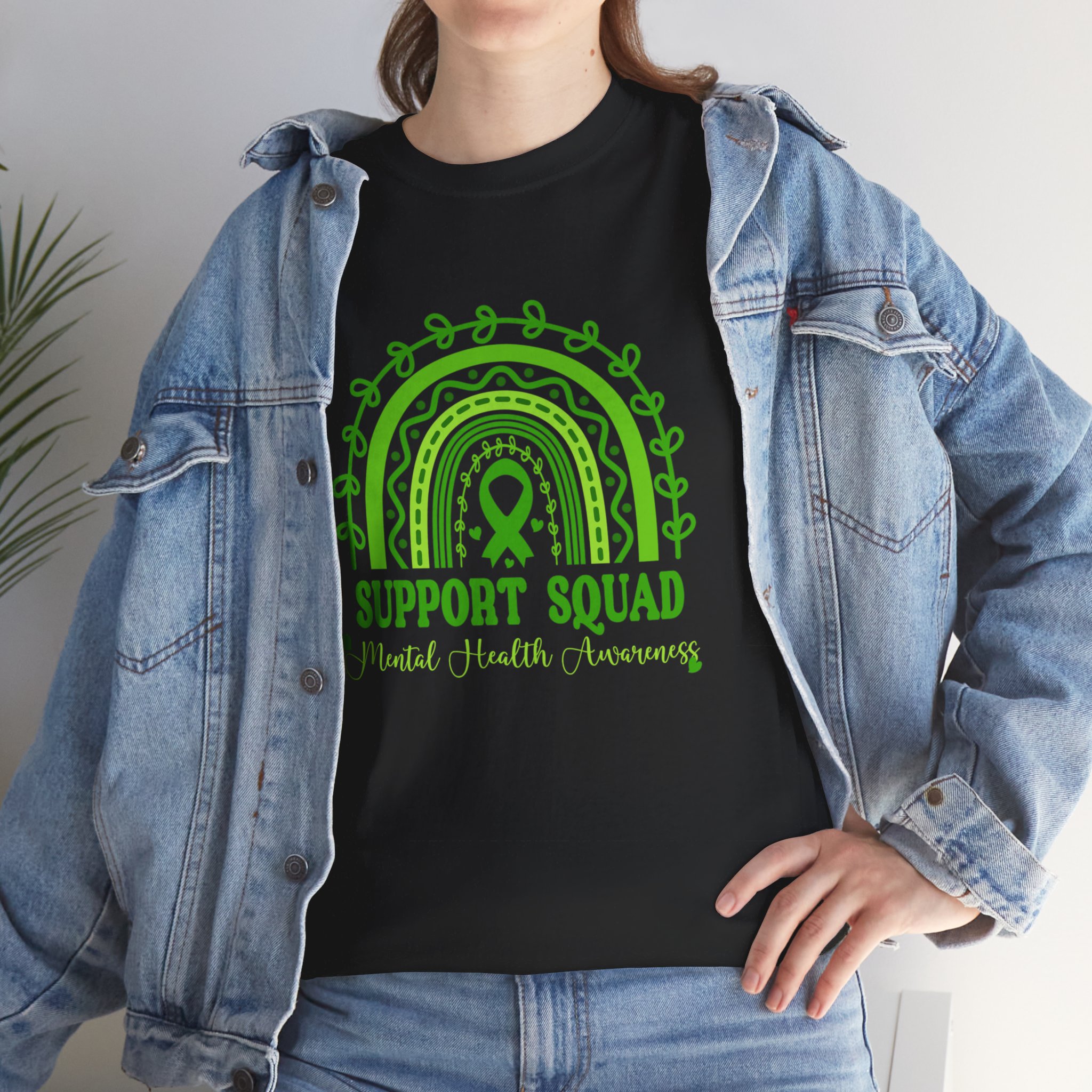 Mental Health Awareness Green Support Squad Rainbow TShirt Gift For ...