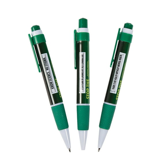 Mental Health Awareness Message Pens - Stationery - 12 Pieces