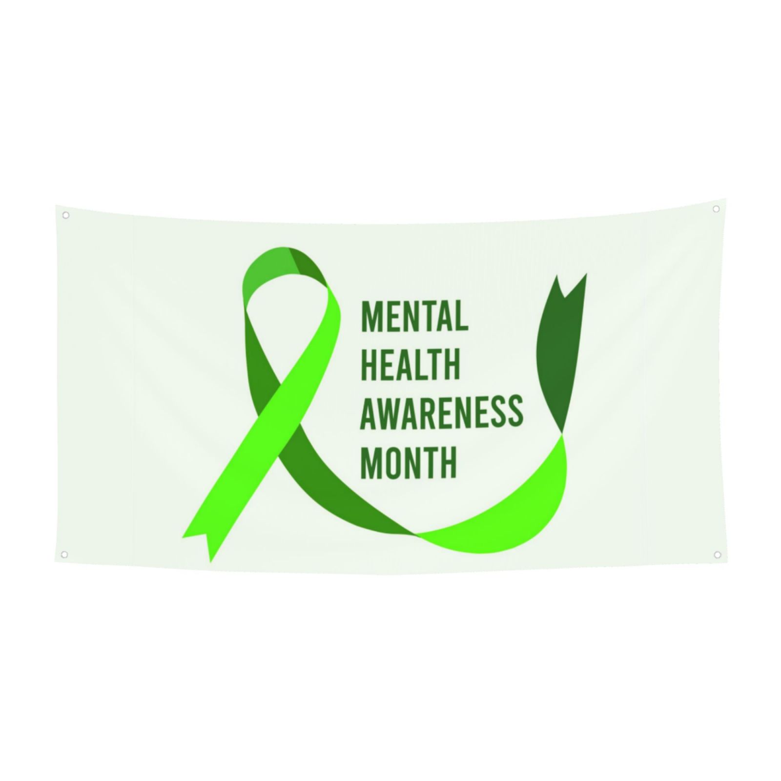Mental Health Awareness Month Green Ribbon Banner Backdrop Holiday Sign ...