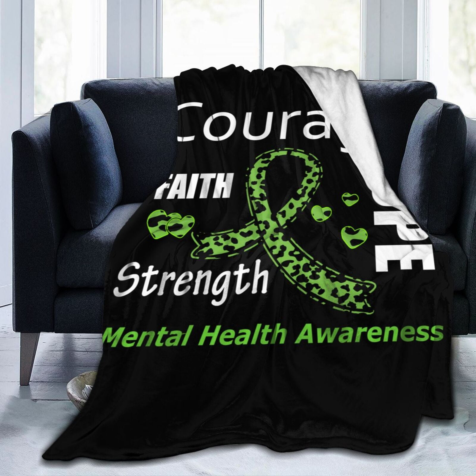 Mental Health Awareness Month Throw Blanket Soft Cozy Warm Durable