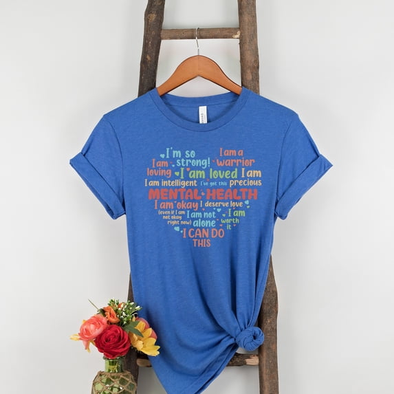 Mental Health Awareness, Positive Shirt, Mental Health Matters Shirt, Be Kind Mental Health Shirt Women, Women Mindfulness, Anxiety Shirt (Colors:Heather True Royal; Sizes:S;)