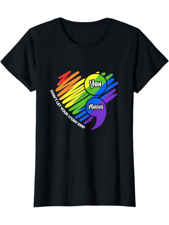 Mental Health Awareness Semicolon LGBTQ Suicide Prevention T-Shirt