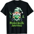 thumbnail image 1 of Mental Health Awareness Tee Cute Gnome with Heart and Ribbon T-Shirt Shirts, 1 of 4