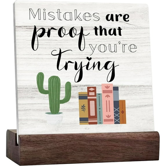 Mental Health Boho Classroom Ceramic Desk Sign Desk Decor, Inspirational Therapy Office Decor, Kids Room Workplace Sign Decorations For Counseling Office Wall Tabletop Shelf Decor