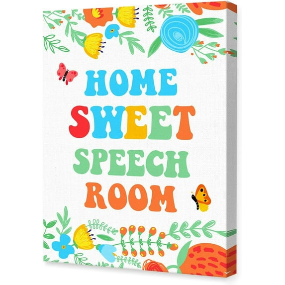 Mental Health Canvas Wall Art,Home Sweet Speech Room Therapy Artwork Painting Prints Poster Ready to Hang for Counselor Therapy Office School Classroom Decor,12x15 Inch