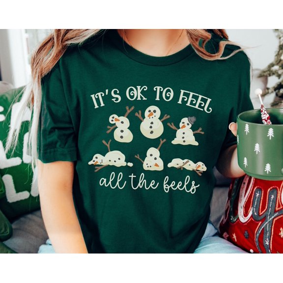 Mental Health Christmas Shirt Itamp39s Ok To Feel All The Feels School Psychologist Christ