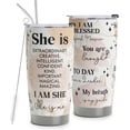 thumbnail image 1 of Mental Health Gifts Positive Daily Affirmations For Women Positive Thoughts Travel Mug Inspirational Gifts Christmas Birthday Gift for Women Stainless Steel Tumbler 20oz with Lid and Straws, 1 of 6