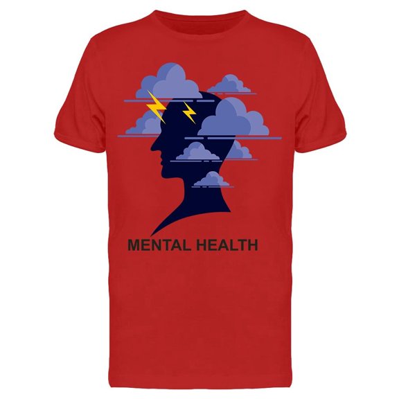 Mental Health Head Silhouette T-Shirt Men -Image by Shutterstock, Male Large