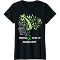 thumbnail image 1 of Mental Health Hope Cure Butterfly Hair Aware Girl Kids Women T-Shirt, 1 of 4