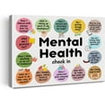 thumbnail image 1 of Mental Health Inspirational Poster Canvas Wall Art for Therapy Office School Decor Positive Mental Health Check in Canvas Print Wall Art Painting Ready to Hang - Easel & Hanging Hook 12x15 Inch, 1 of 6
