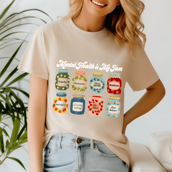 Mental Health Is My Jam Self Care Positive TShirt