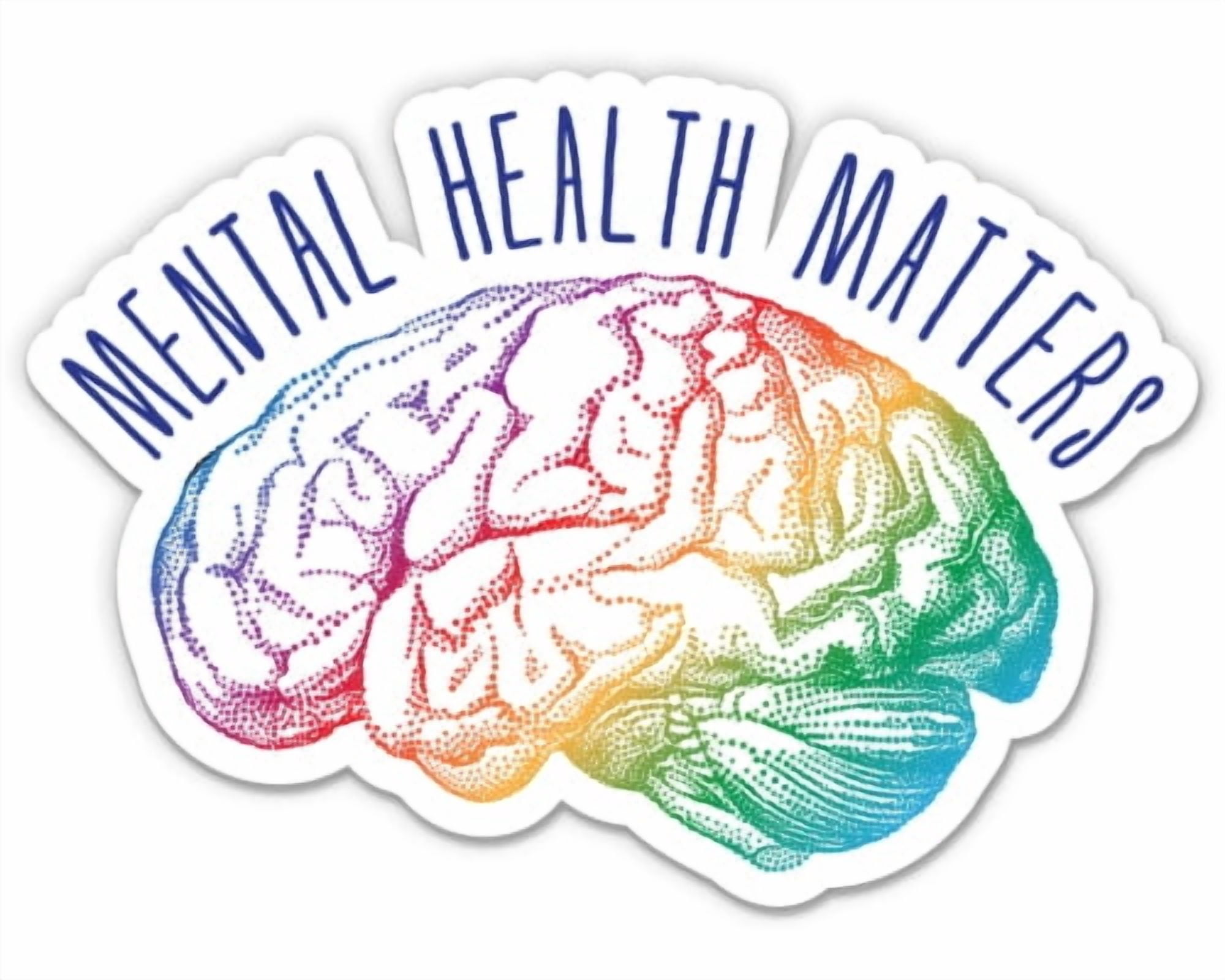 Mental Health Matters Colorful - 3" Vinyl Sticker - For Car Laptop ...