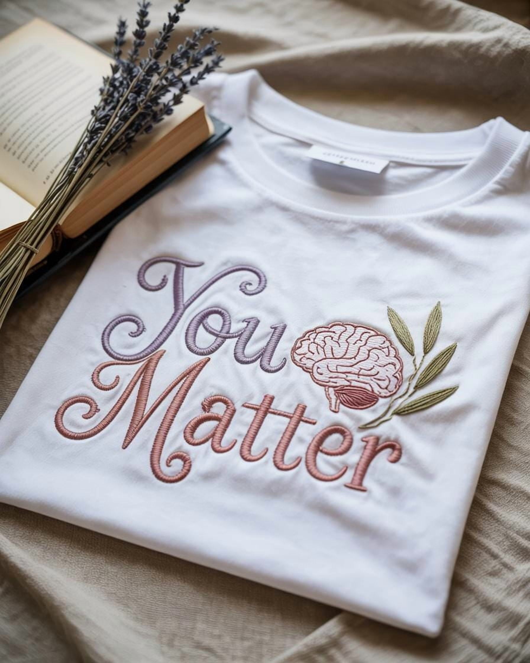 Mental Health Matters Embroidered T-Shirt– Self Care Tee - Walmart.com