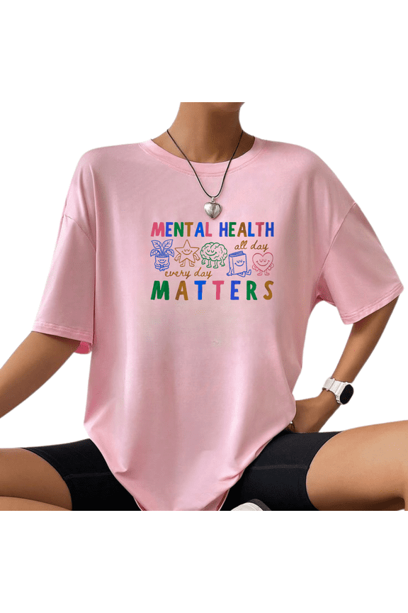 Mental Health Matters Graphic T Shirt, Colorful Awareness Tee, Positive Self Care Tshirt for Women and Men