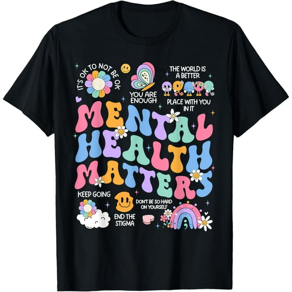 Mental Health Matters Human Brain Illness Awareness T-Shirt Tops Tee