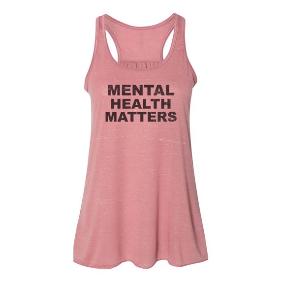 "Mental Health Matters, Mental Health Tank Top, Mental Health Awareness, Mental Health Shirt, Women's Racerback, Workout Top, Gift For Her, Mauve Marble, LARGE"