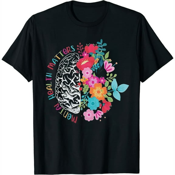 Mental Health Matters Women Therapist Psychologist Chic Women's Graphic Print Short Sleeve T-Shirt