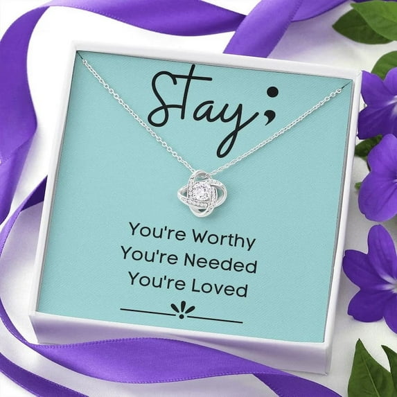 Mental Health Necklace Stay ; Necklace for mental health awareness, gift for her, friendship jewelry
