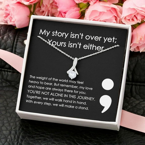 Mental Health Necklace Suicide Prevention Awareness Necklace Gift for Friend Sister Recovery, Mental Health Gift, Semicolon Mental Wellness, Warrior Jewelry