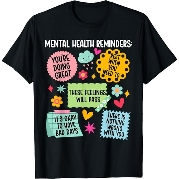 Mental Health Reminders Mental Health Awareness Month T-Shirt