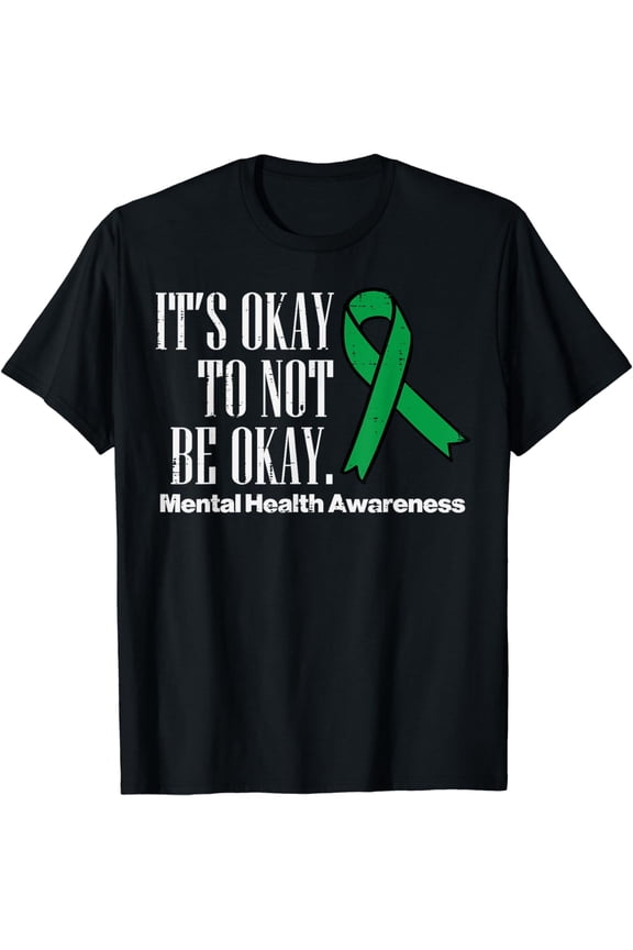 Mental Health Ribbon Okay Not To Be Ok Aware Men Women Kids T-Shirt