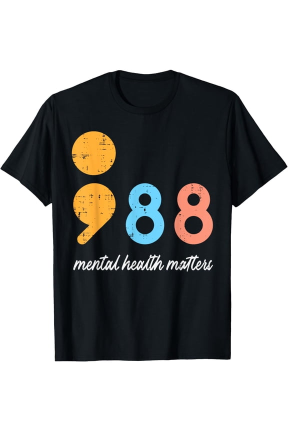 Mental Health Semicolon 98 Depression Awareness Men Women T-Shirt