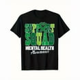 thumbnail image 1 of Mental Health T-Shirt Graphic Tee Awareness Top Cotton Short Sleeve Casual Shirt Comfort Black S-5XL, 1 of 5