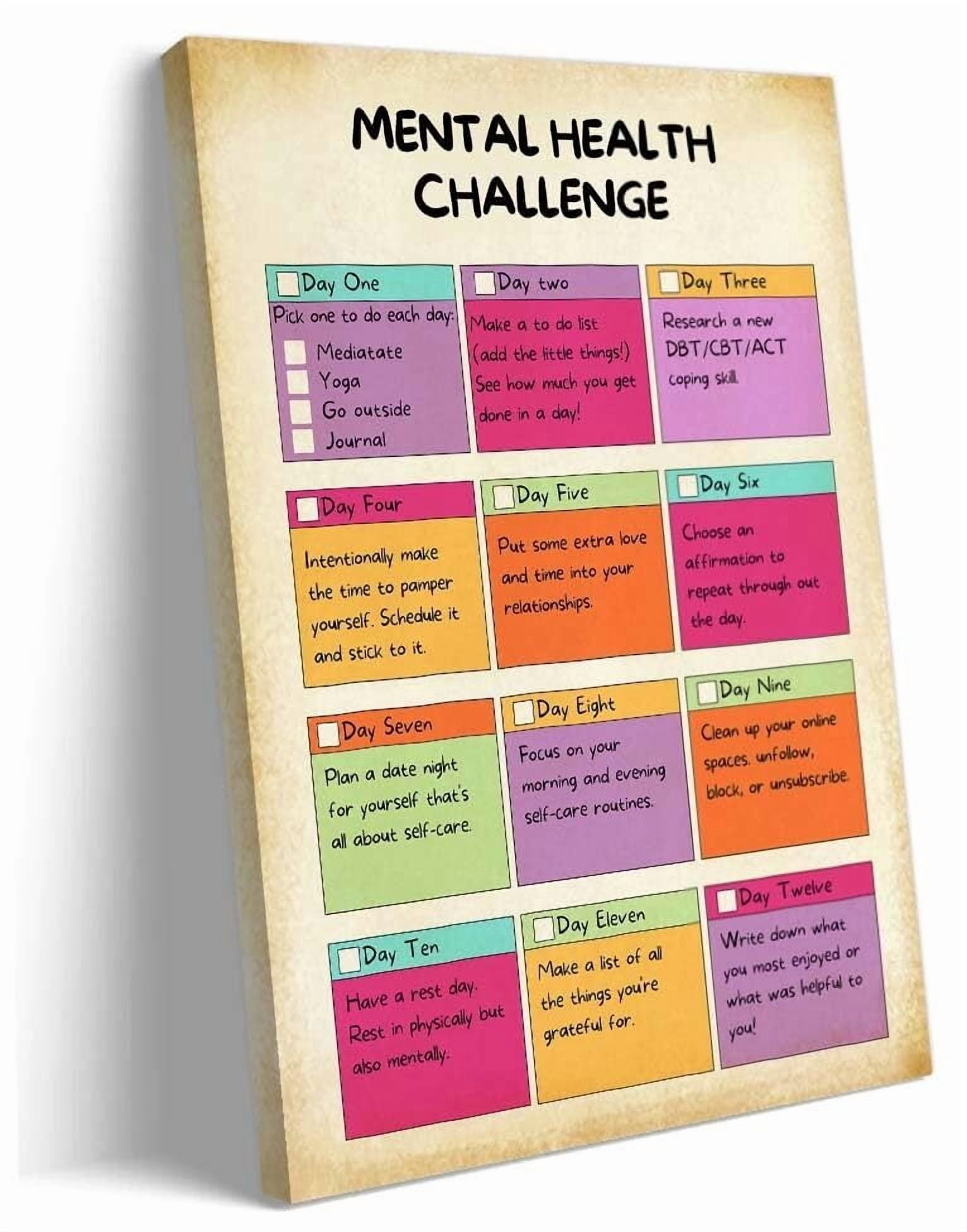 Mental Health Wall Art Challenge Therapy Prints Office Decor Room ...