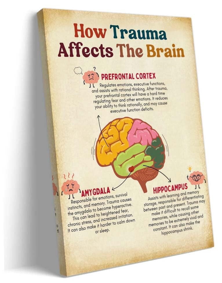 Mental Health Wall Art How Trauma Affects The Brain Poster Prints Wall ...