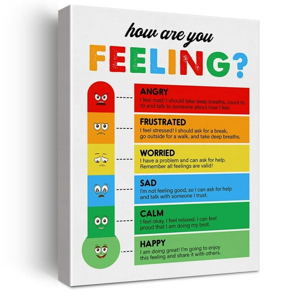 Mental Health Wall Art poster Therapy Office Decor Feelings Poster  Canvas Print Emotions Painting Picture Wall