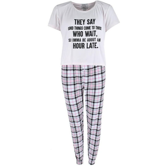 Mentally Exhausted Hour Late Pajama Jogger Set (Women's Plus)