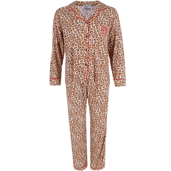 Mentally Exhausted Leopard Pajama Set (Women's Plus)