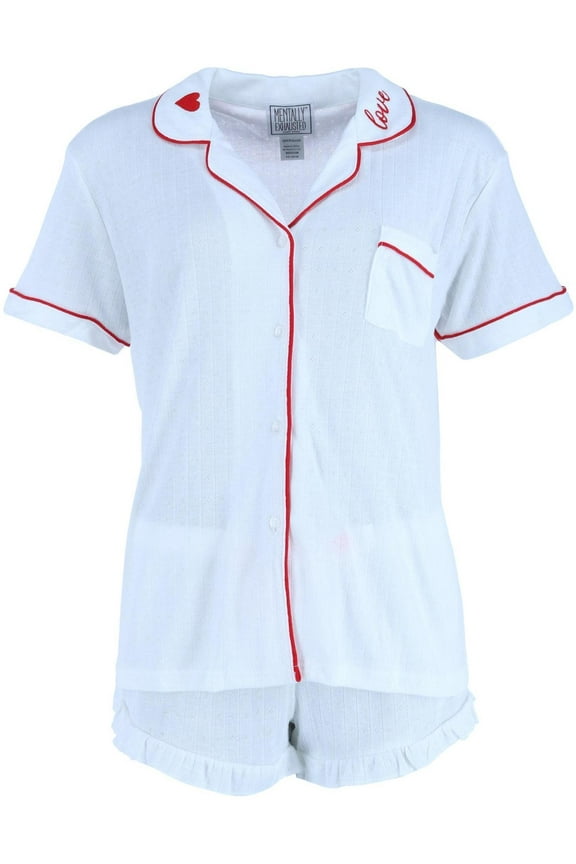 Pointelle Short Sleeve Pajama Set (Women)