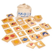 Mentari Memory Game - Fun Learning Toy with Illustrated Tiles and Fabric Bag for Age 3+