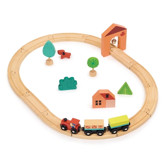 Mentari My First Train Set - Beautiful Wooden Toy Train Set for Kids Age 3+