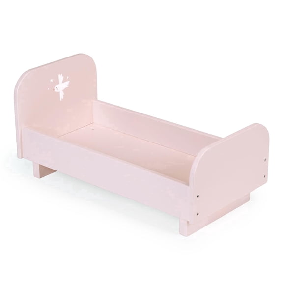 Mentari  Wooden Baby Doll Cot - Baby Doll Furniture Pink Bed - Age 3+
