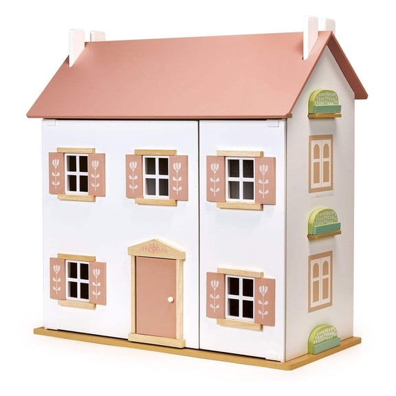 Mentari Toys - Clover Dolls House - Large Doll House with 6 Rooms - Gender-Neutral Dollhouse - Encourage Creative and Imaginative Play for Children - Age 3+