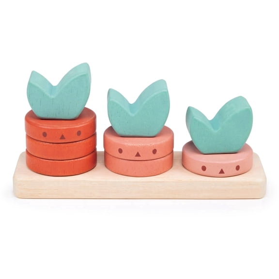 Mentari Counting Vegetables Wooden Stacking Ring Set 10-Piece Age 12 Months+