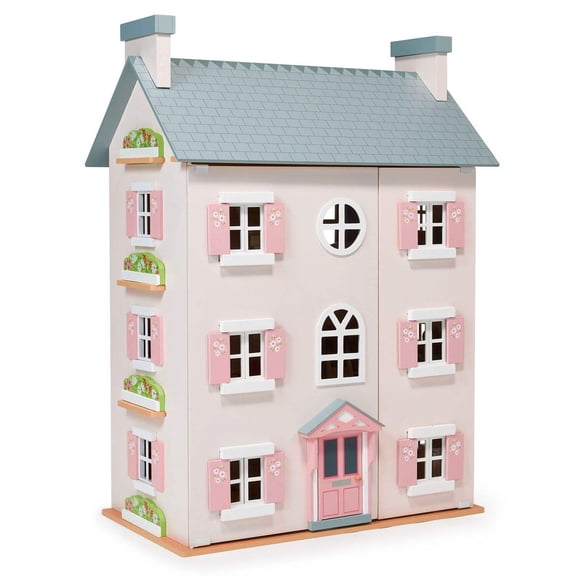 Mentari Toys - Heather Hall - Giant 3 Level Doll House with 8 Rooms - Removable Chimney - Develops Role Play and Imaginative Skills - Age 3+