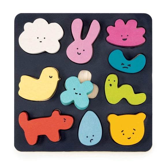 Mentari Mood Board - 11pc Wooden Emotion Shape Sorter for Toddlers Age 2+