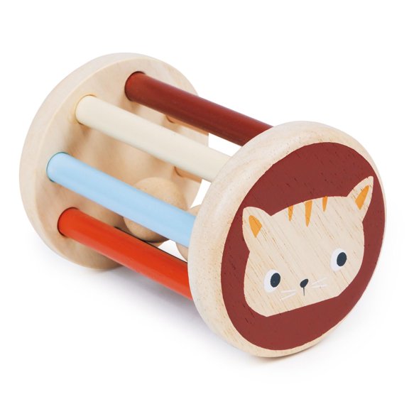 Mentari Toys - Rolling Kitten Rattle - Baby Sensory Toy, Baby First Toy, Baby Shower Gift - Age Birth+