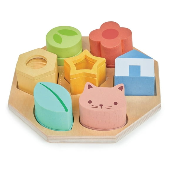 Mentari Toys- Sensory Activity Tray - Shape Sorting Game, 8pc Montessori Toy - Age 2+