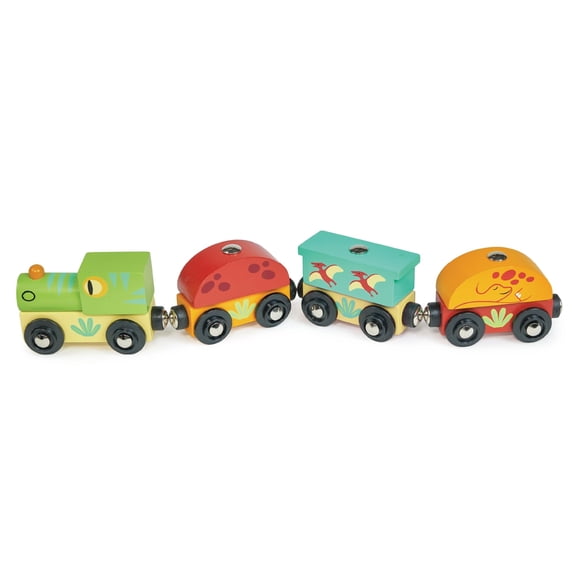 Mentari The Dinosaur Train - 4pc Car Trains Magnetic Set with Dinosaur Theme for Age 18m+