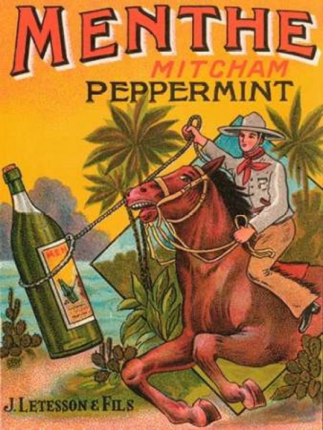 Menthe Peppermint Canvas Art - Vintage Booze Labels (22 x 28)