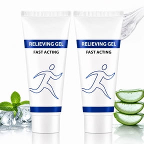 Menthol Cooling Gel, 2-Pack, 75g Each, Body Gel with Frankincense & Aloe Vera, Fast-Absorbing Non-Sticky Formula
