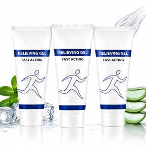 Menthol Cooling Gel, 3-Pack, 75g Each, Body Gel with Frankincense & Aloe Vera, Fast-Absorbing Non-Sticky Formula
